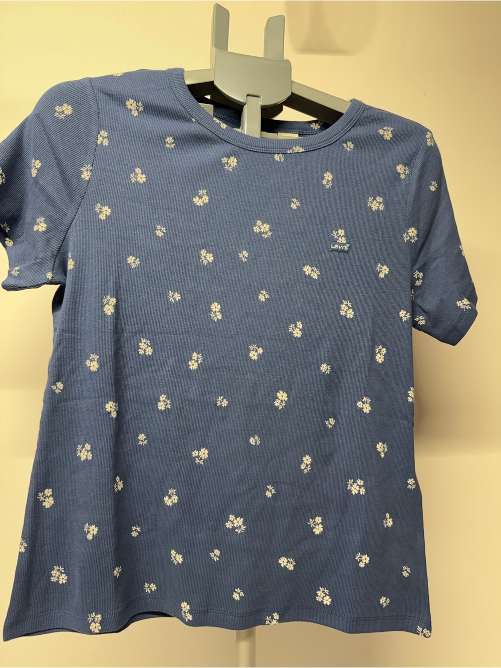 Levi's Blue Short Sleeve Tee with White Daisy Print